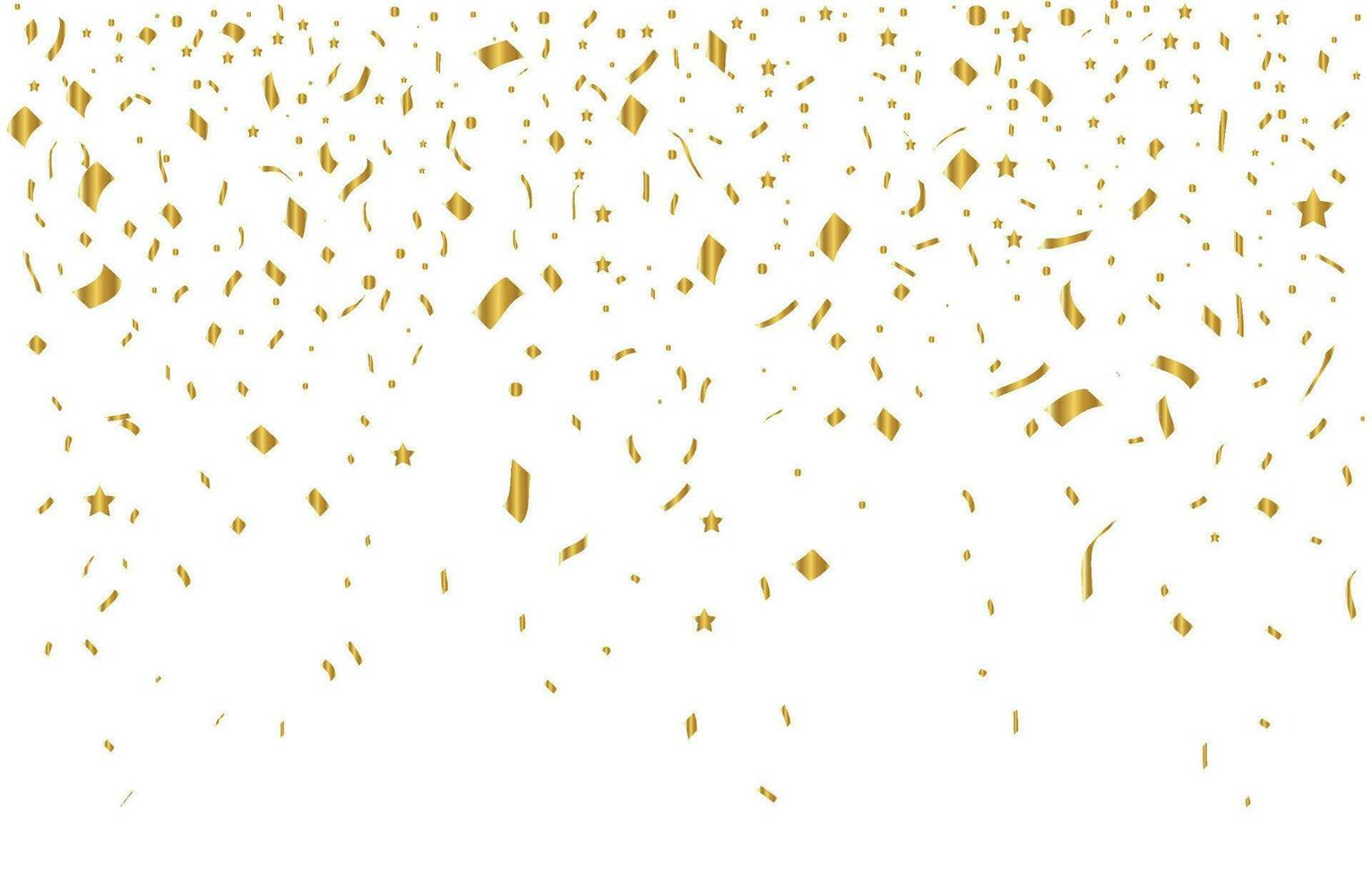 Vector confetti. Golden tinsel, confetti fall from the sky. Shiny confetti . Holiday, birthday.