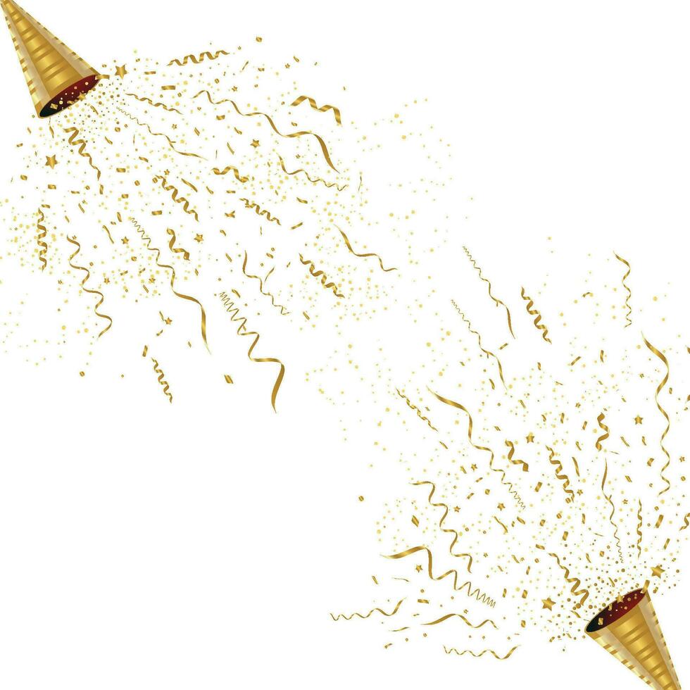 festive party popper with gold confetti vector