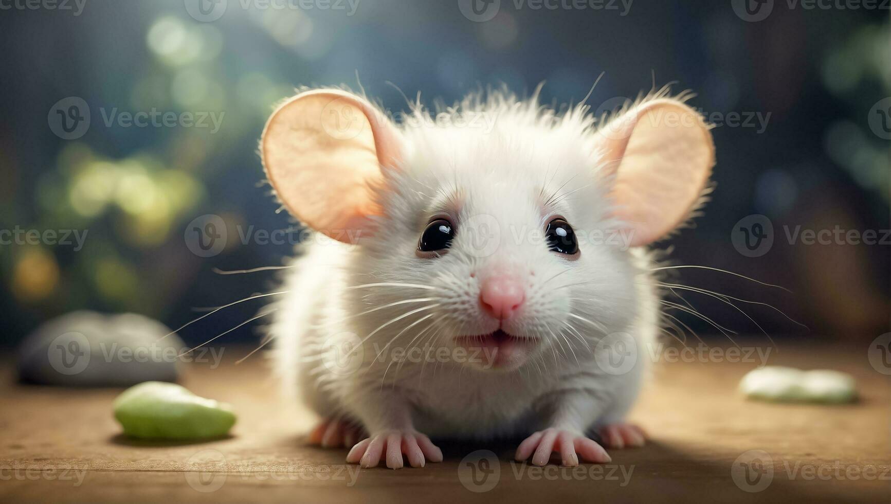 AI generated Cute funny fluffy mouse close up photo