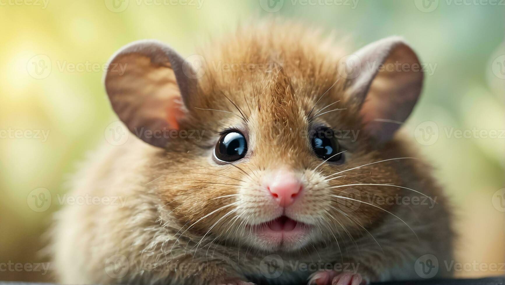 AI generated Cute funny fluffy mouse close up photo