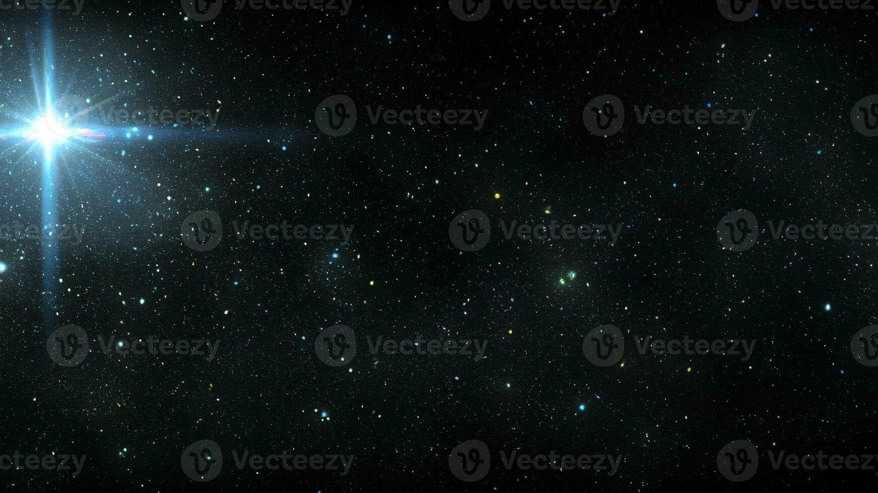 Night sky with stars sparkling on black background photo