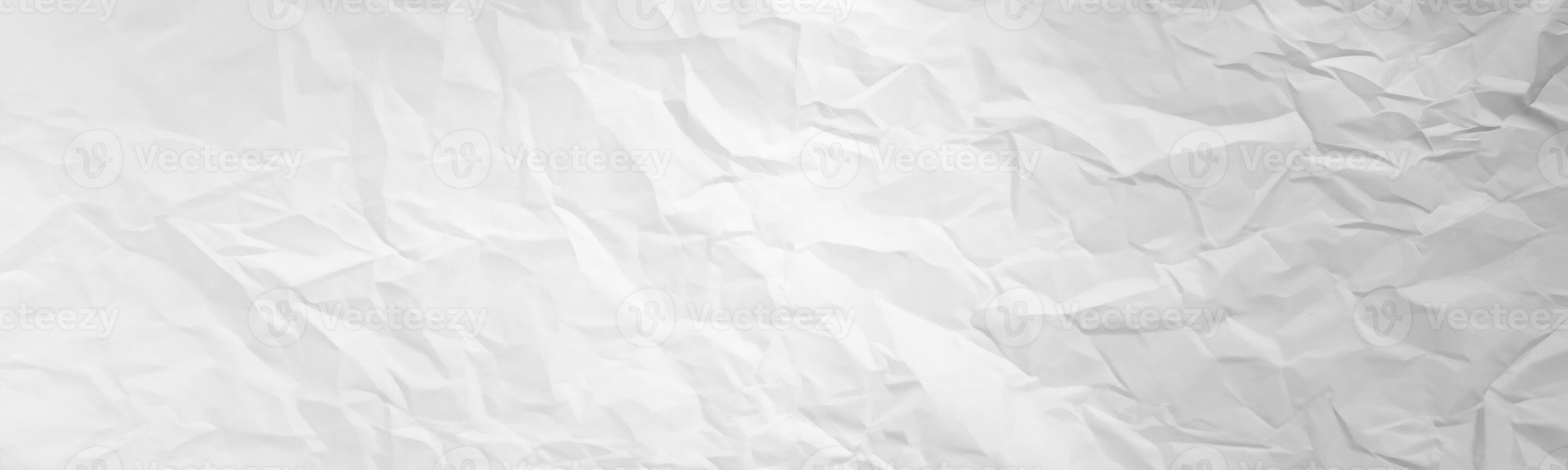 wide panorama crumpled paper texture background. crush paper so that it becomes creased and wrinkled. photo