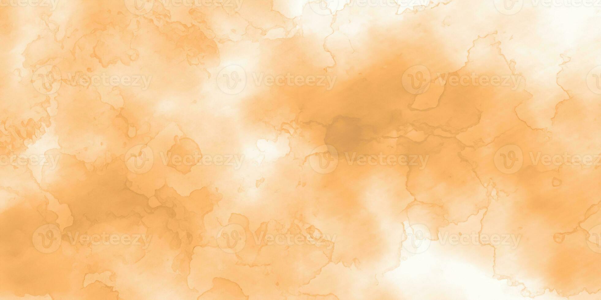 orange watercolor background with white clouds photo