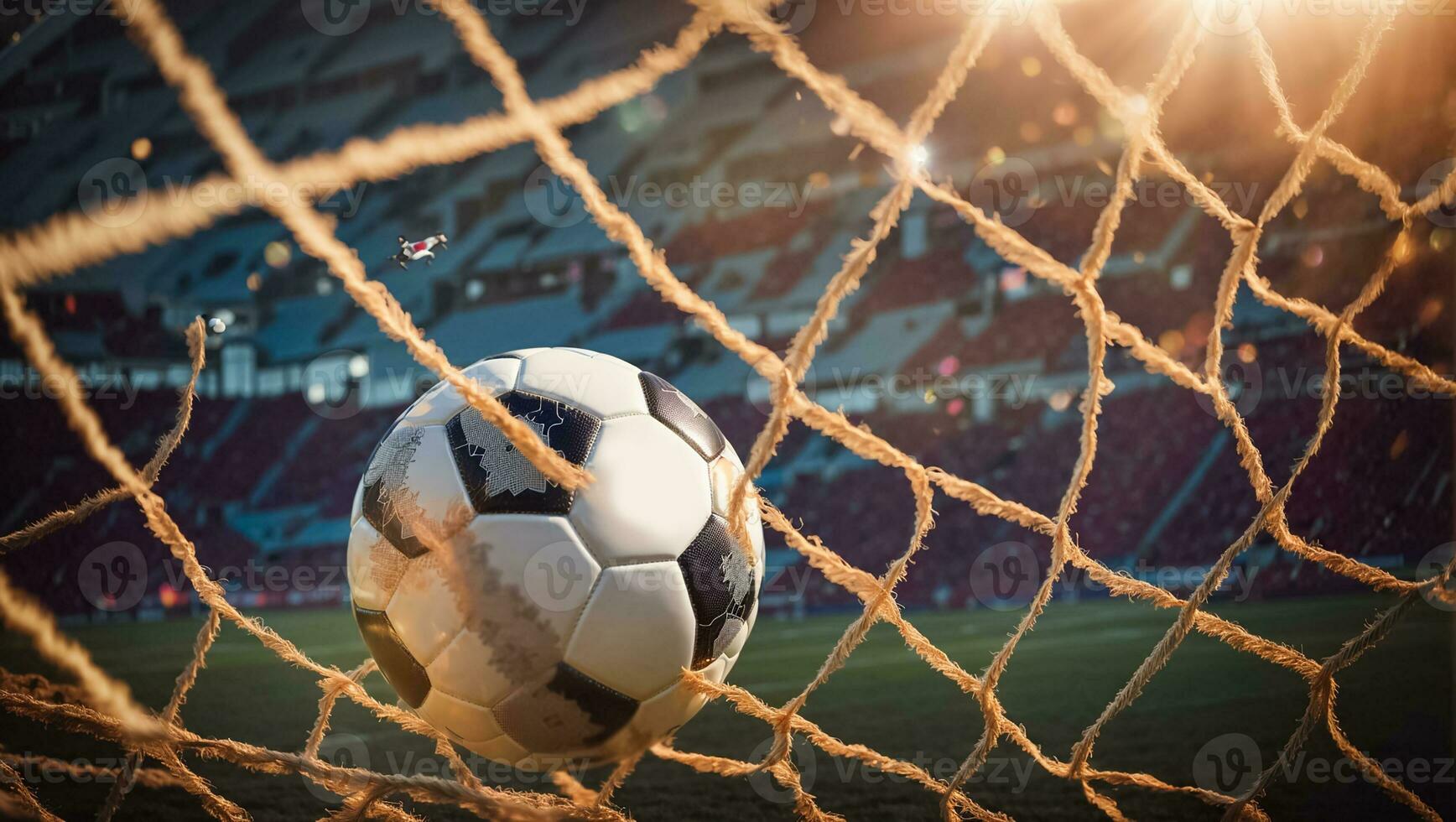 AI generated Soccer ball mesh background photo