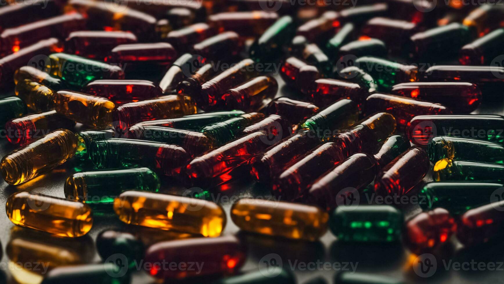 AI generated Colored pharmaceutical capsules background photo