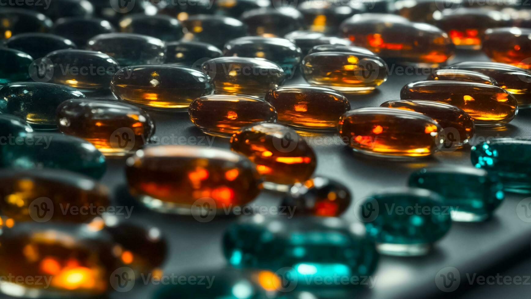 AI generated Colored pharmaceutical capsules background photo