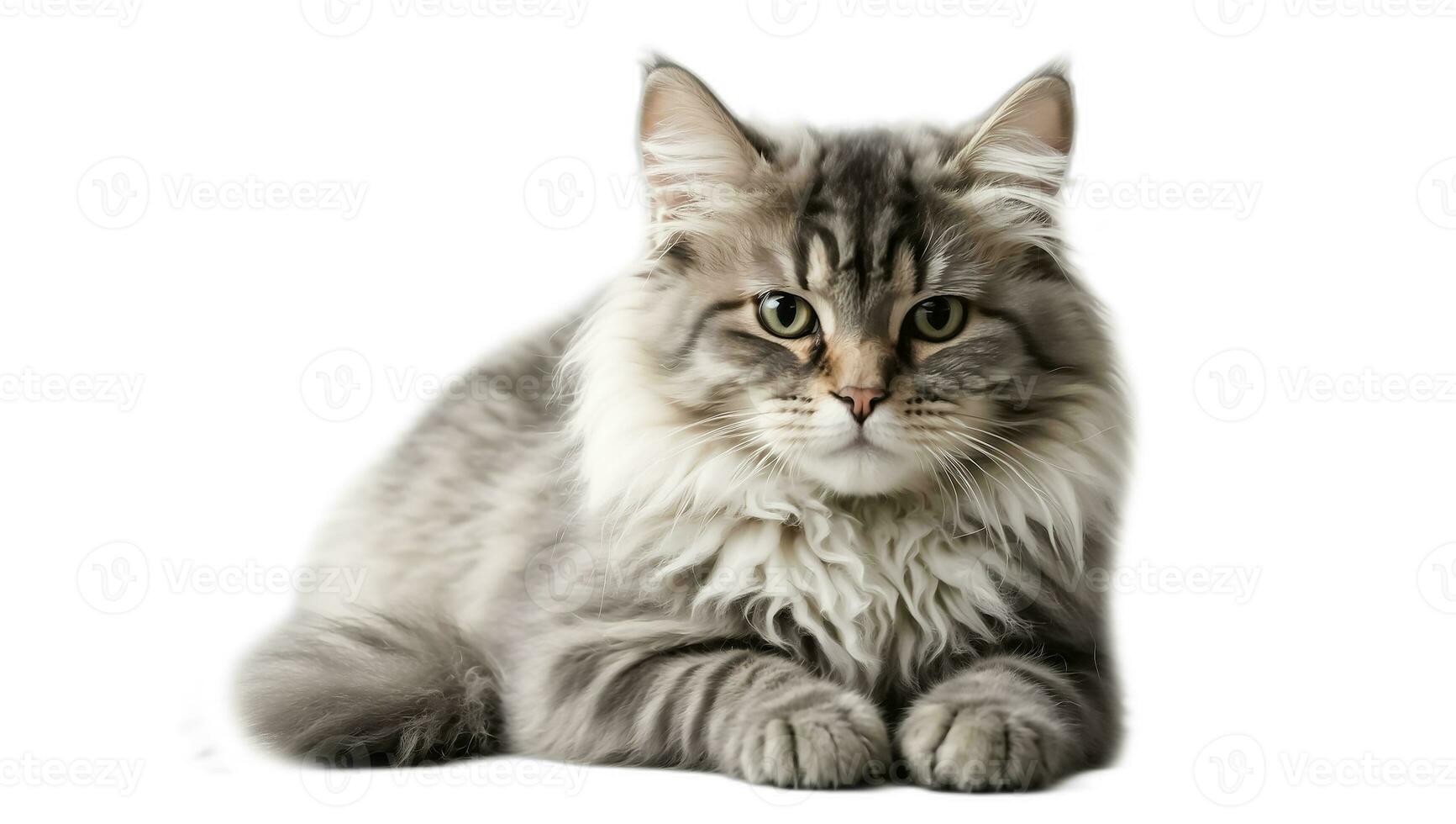 AI generated Fluffy cat isolated on white background photo