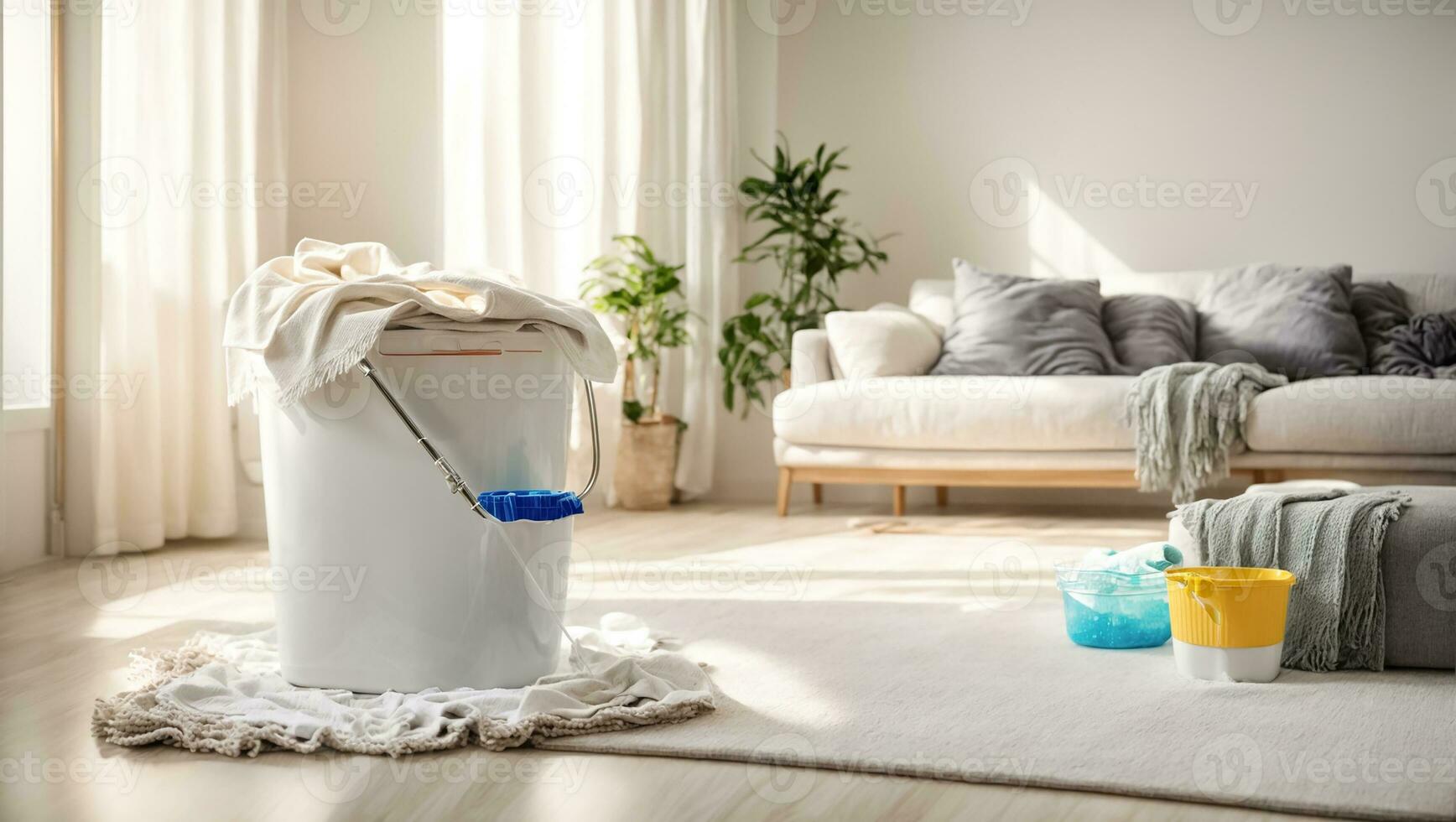 AI generated Bucket for cleaning the room photo