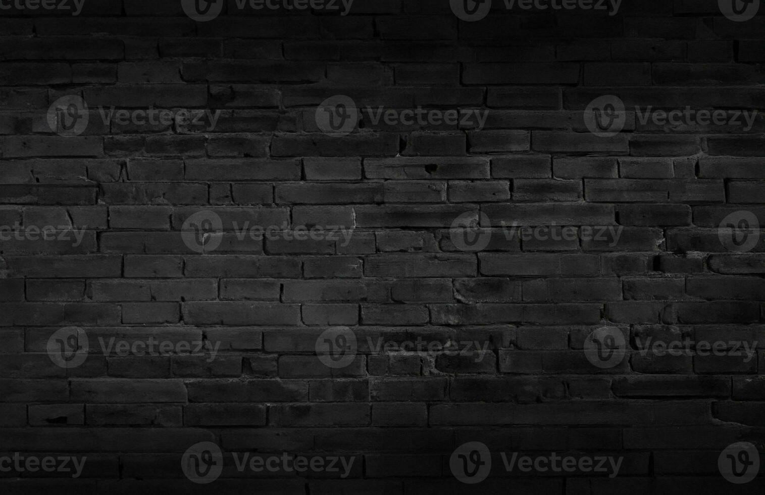 Dark black grunge brick wall texture background with old dirty and vintage style pattern. photo