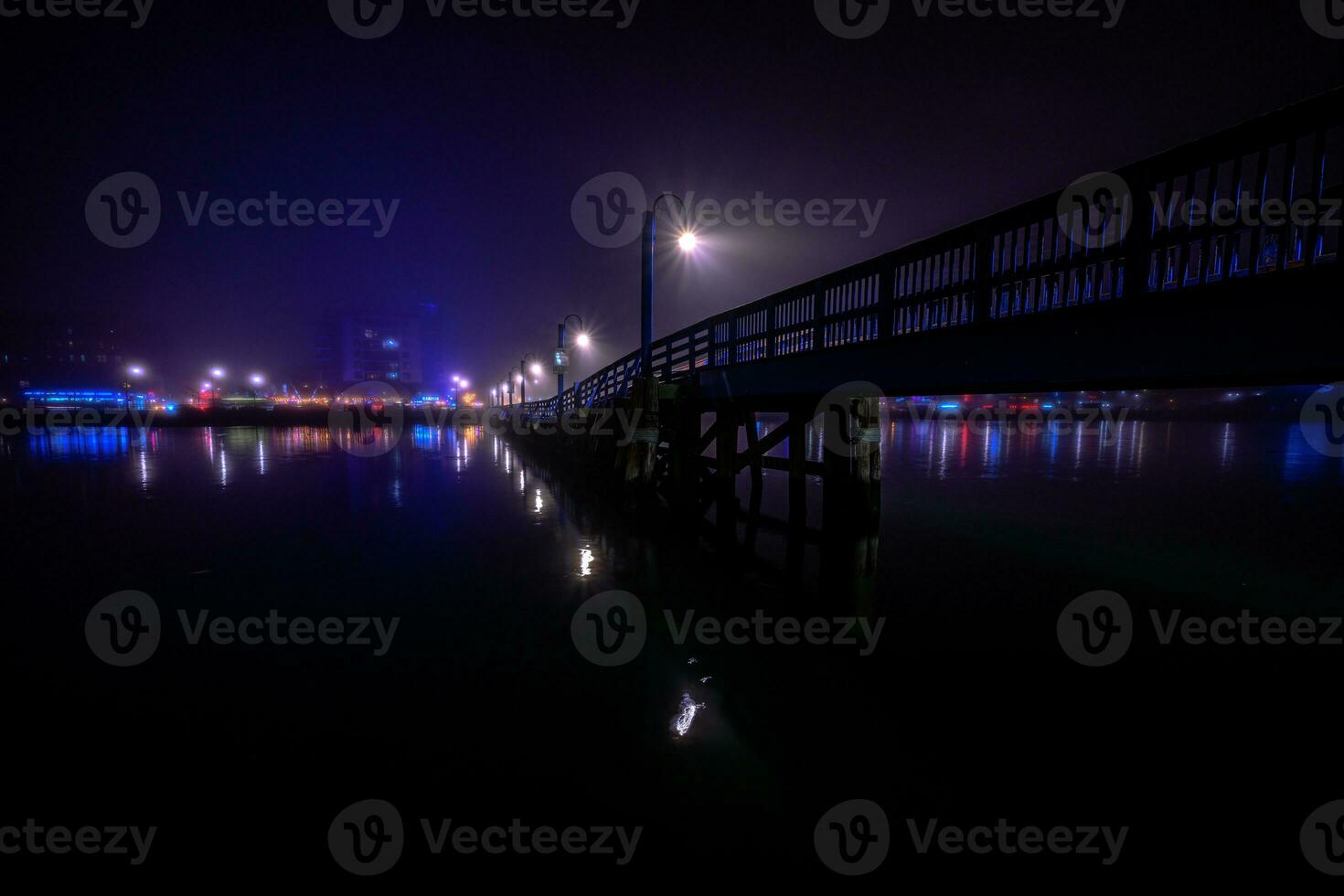 Foggy Bay at Night photo