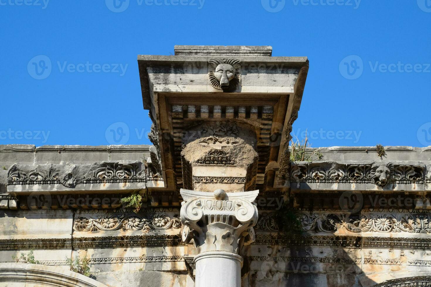 Element columns of ancient structures. photo