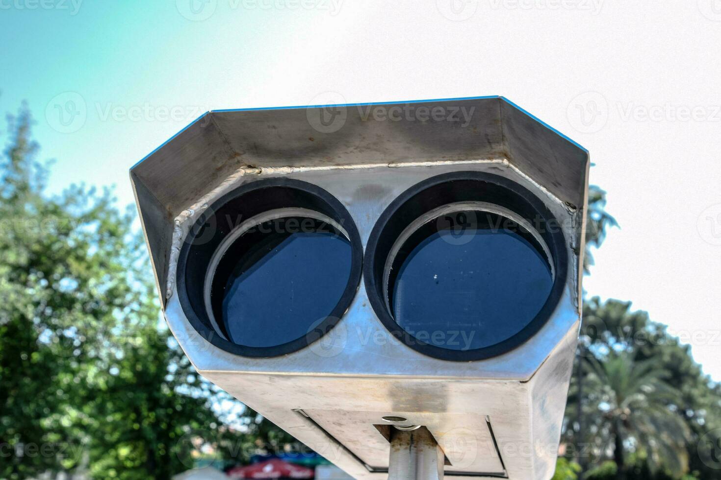 Inspection binoculars on the waterfront. photo