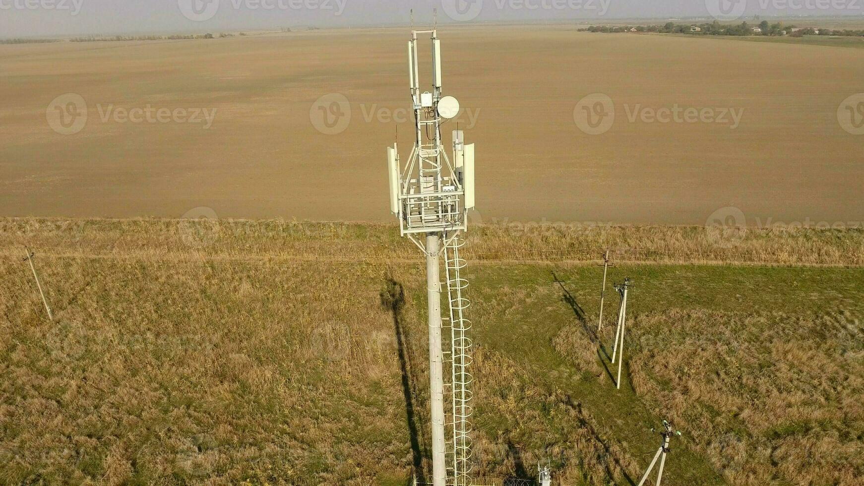 Equipment for relaying cellular and mobile signal. Cellular tower. photo