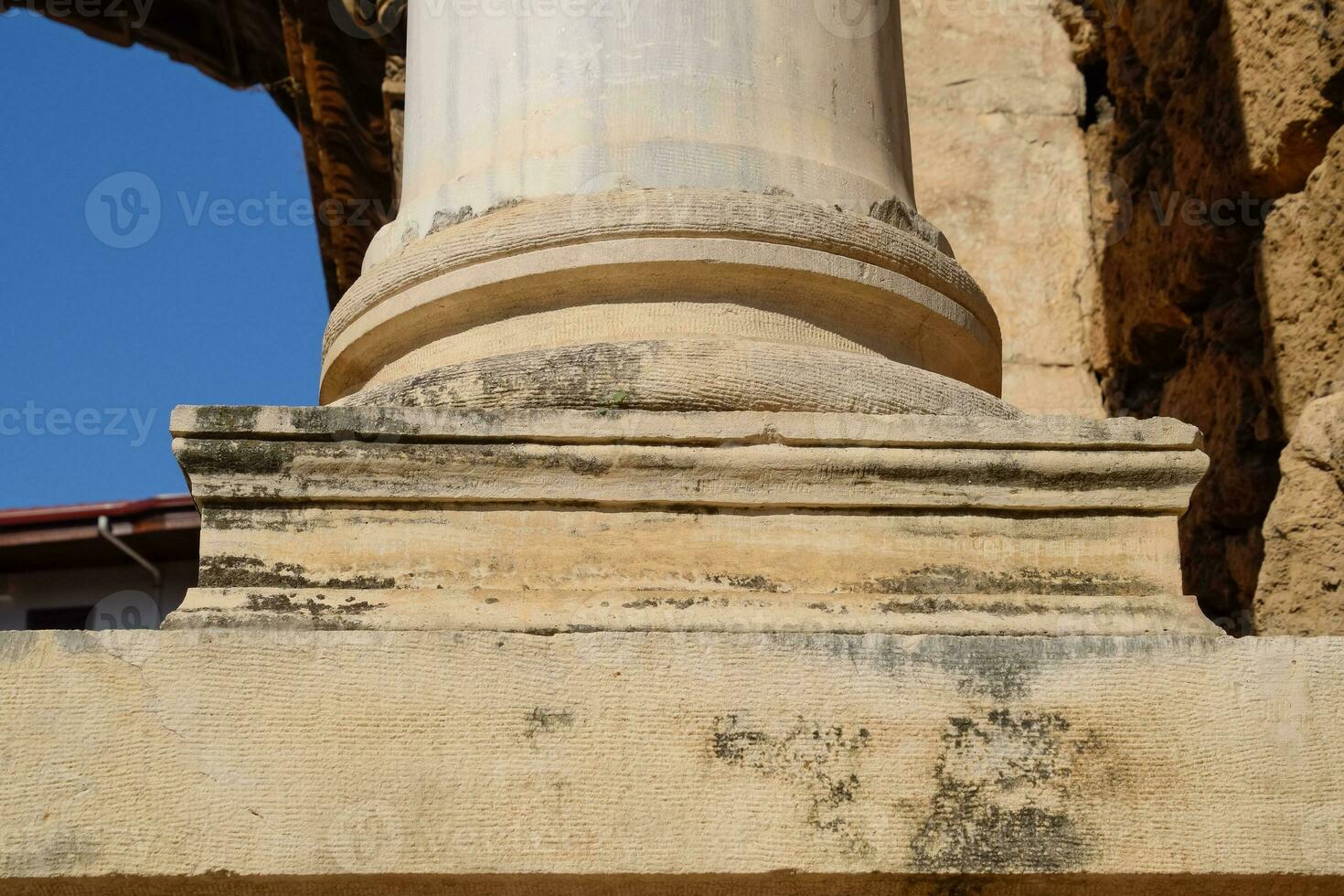 Element columns of ancient structures. photo