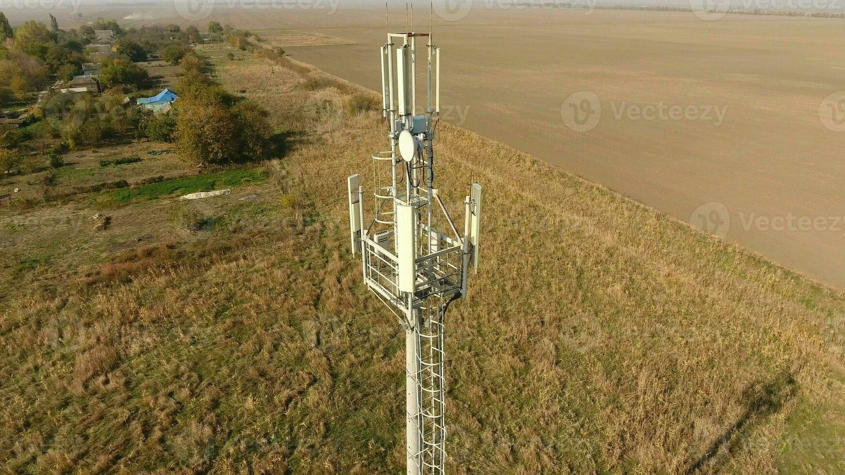 Equipment for relaying cellular and mobile signal. Cellular tower. photo