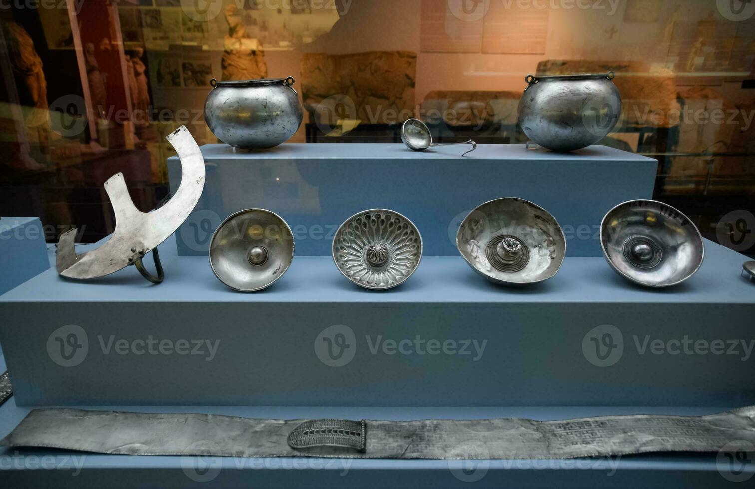 Silverware, exhibits of the museum of antiquities in Antalya. photo