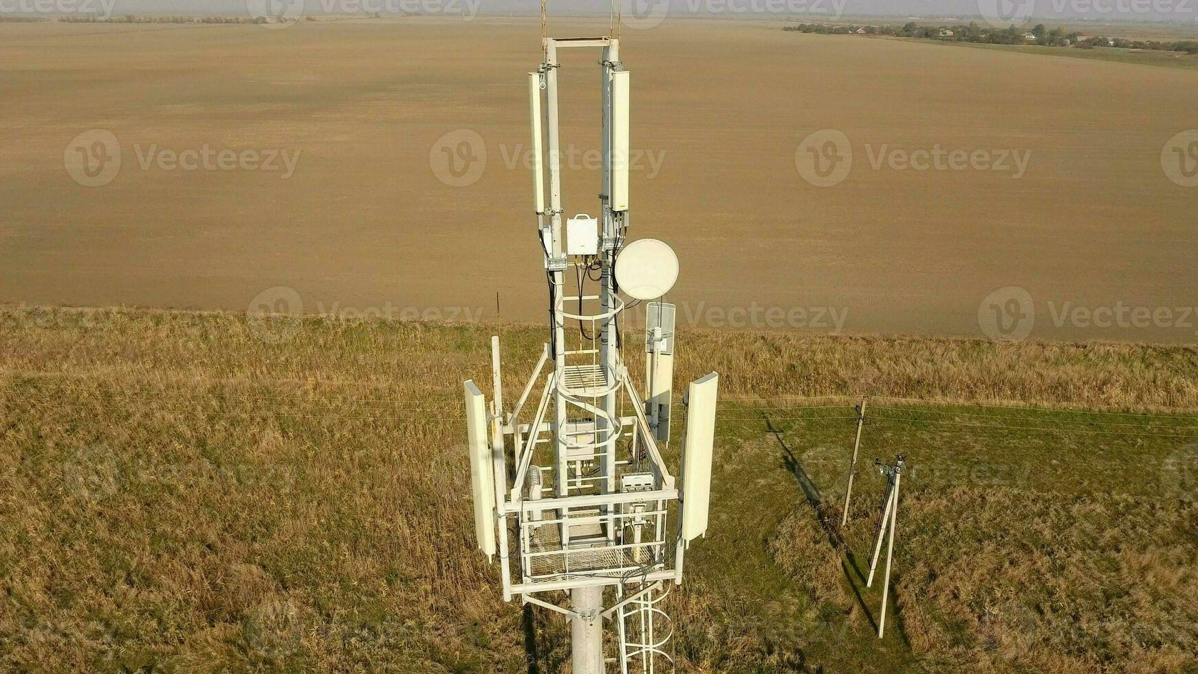 Equipment for relaying cellular and mobile signal. Cellular tower. photo