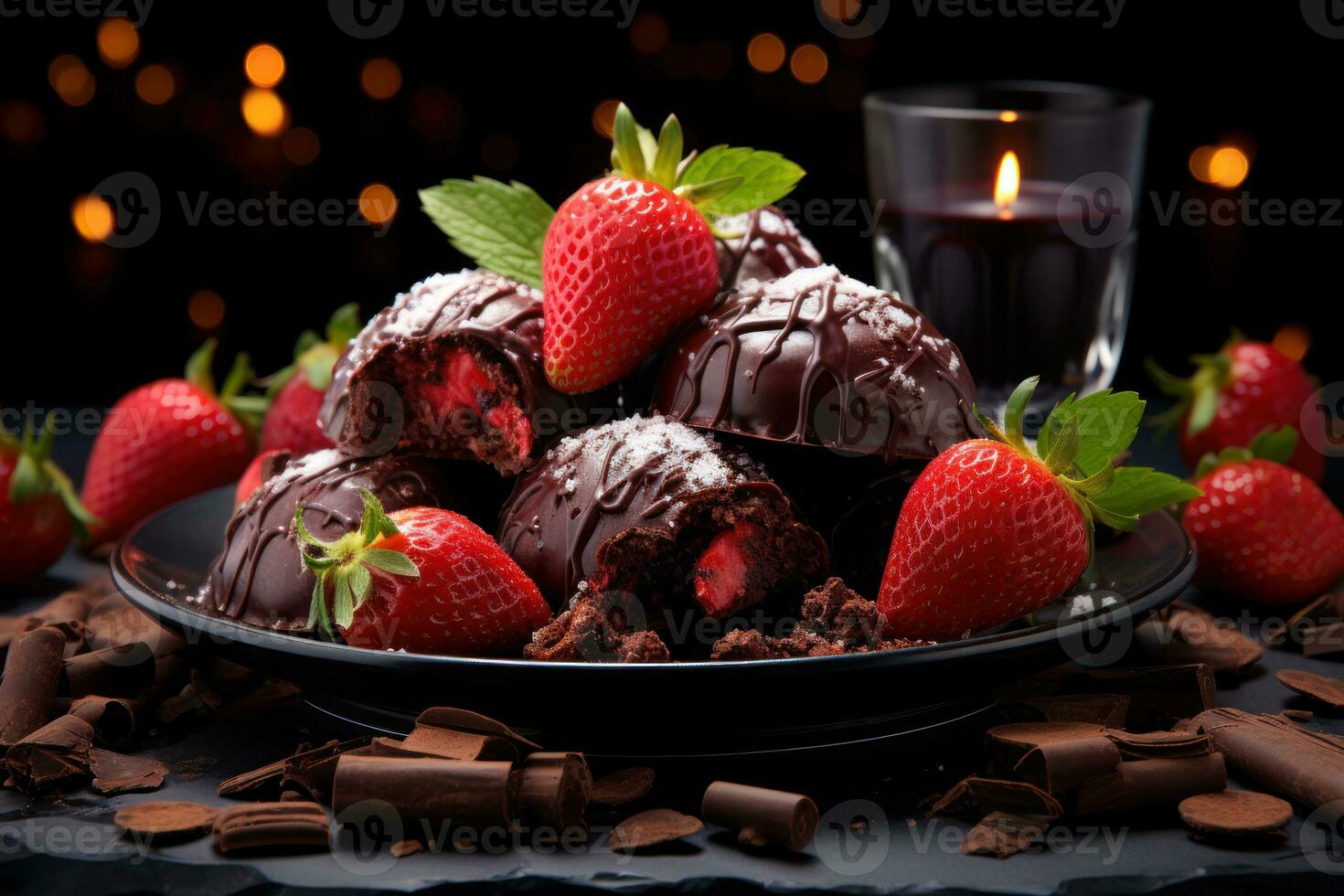 AI generated Pouring heart shaped chocolates into a mold emphasizing the craftsmanship, engagement, wedding and anniversary image photo
