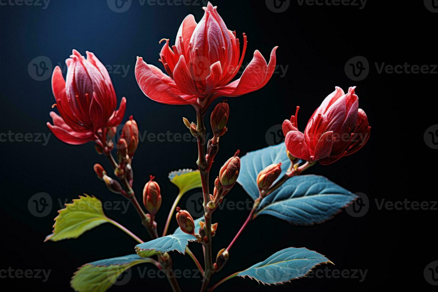 AI generated The graceful emergence of a red rose from a delicate bud, valentine, dating and love proposal image photo