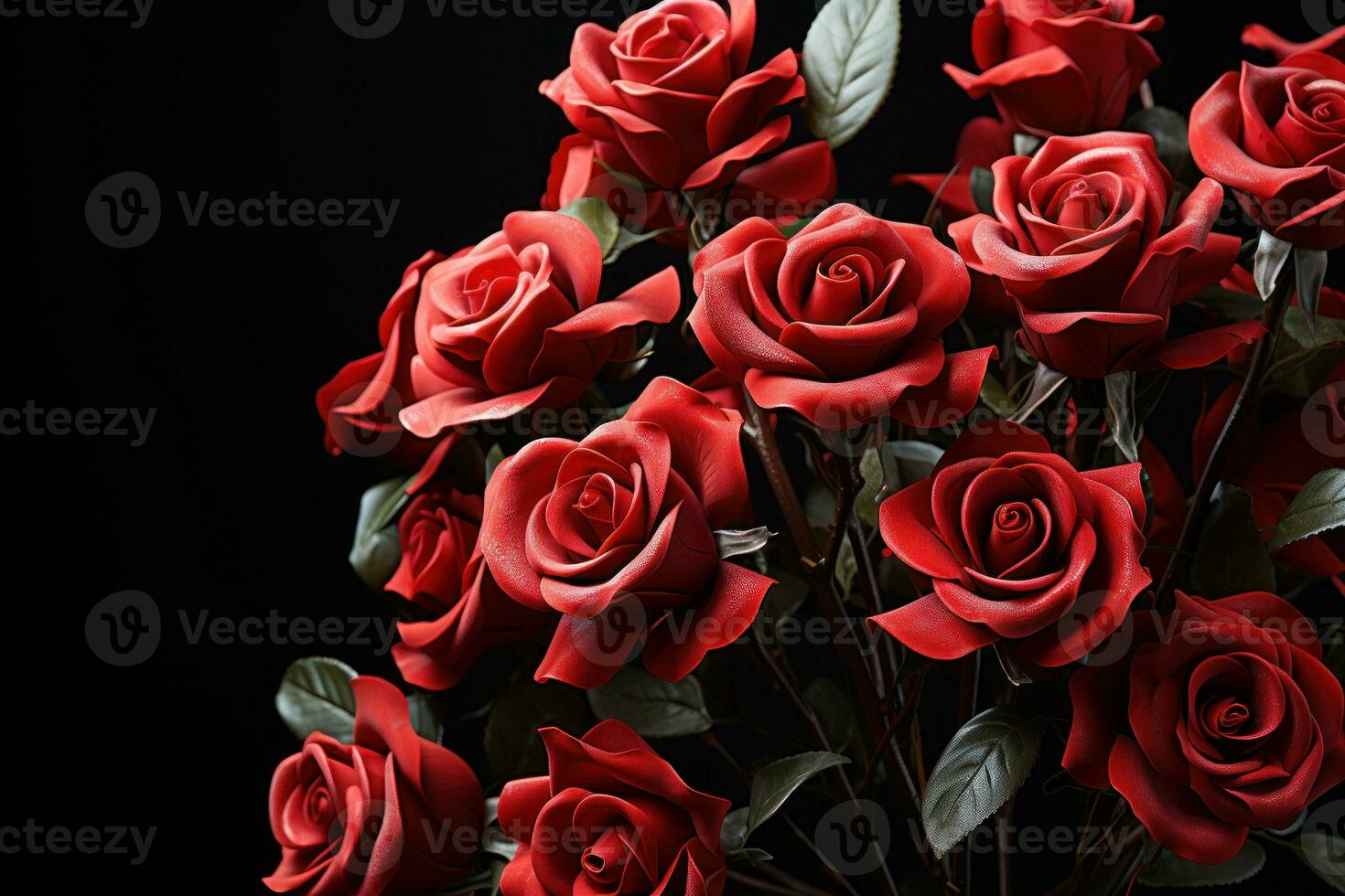 Abstract arrangement of vibrant red roses, engagement, wedding and anniversary image photo