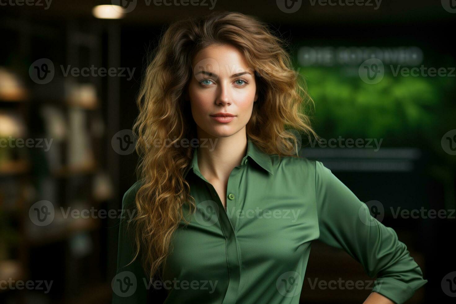 AI generated Sustainable visionary leading green business practices, empowering women images photo