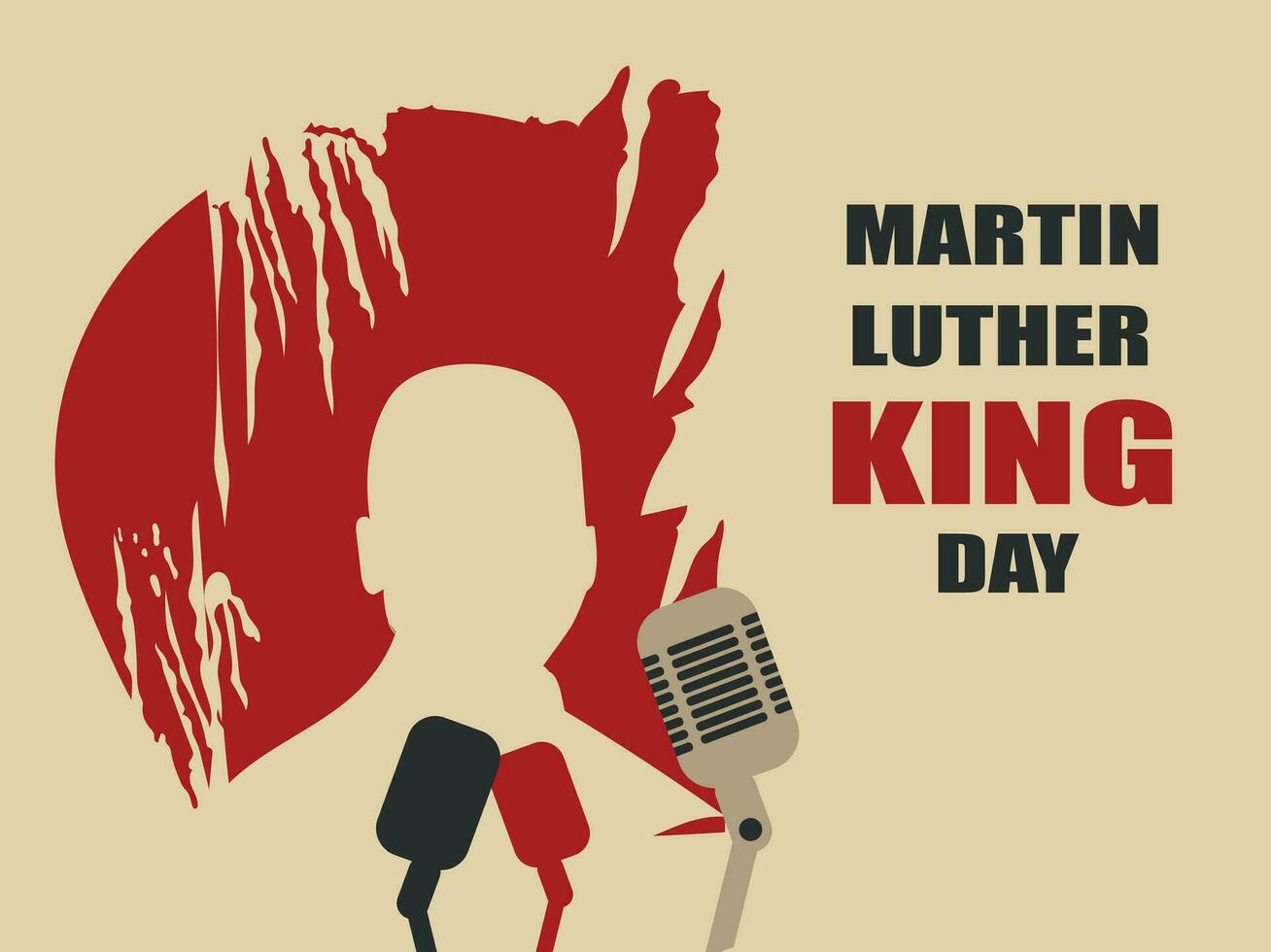 Martin Luther King Jr. Day typography greeting card design. MLK Day beige vector background.