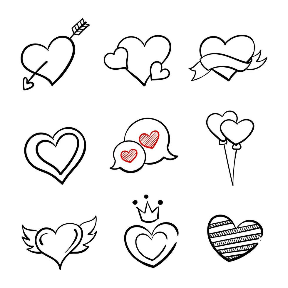 Hand drawn heart shape. Suitable for design element of love expression and valentine greeting template. vector