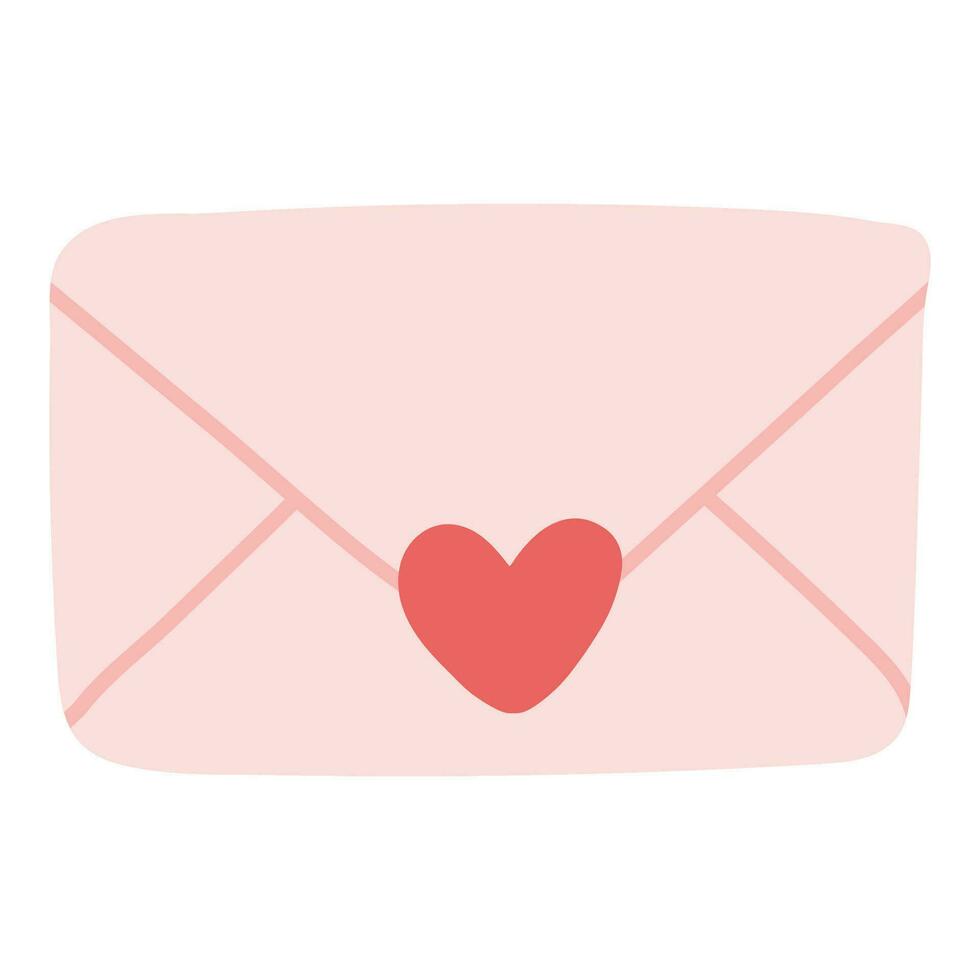 Cute Love Letter Message in Pink Envelope Icon Animated Vector Illustration