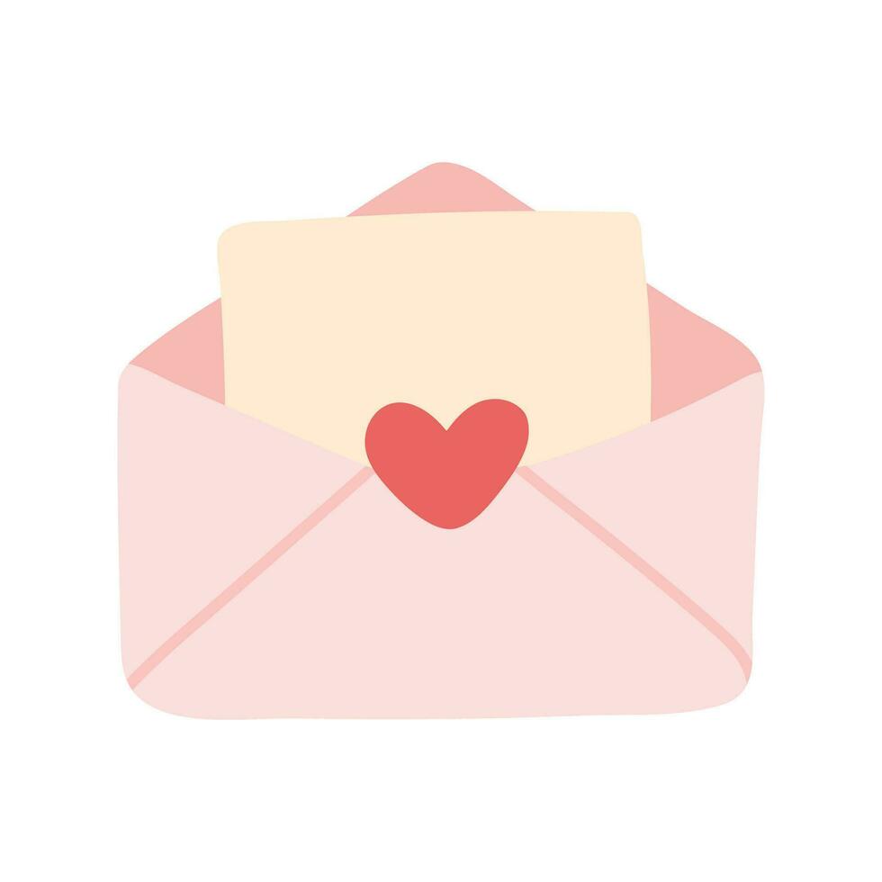 Cute Love Letter Message in Pink Envelope Icon Animated Vector Illustration