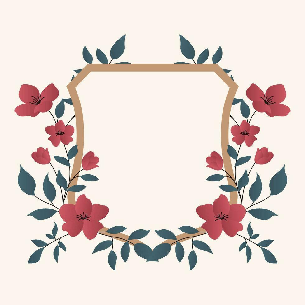 Royal Crest with Floral Design vector