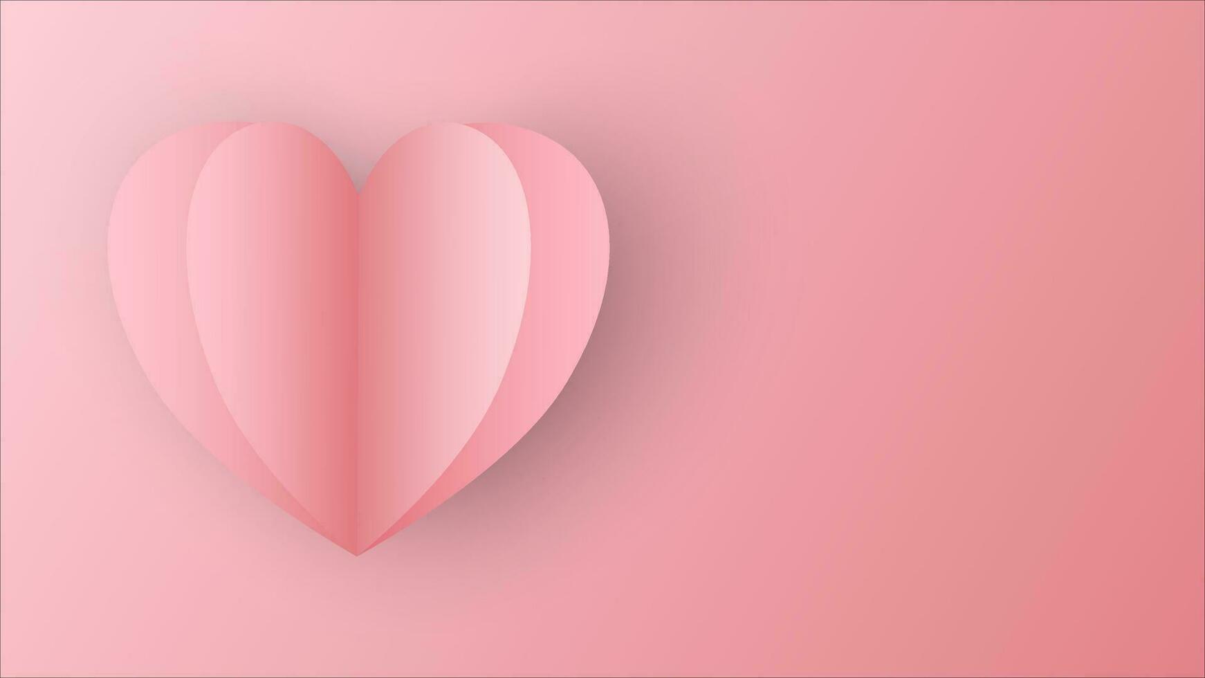 paper cut  with hearts pink background vector