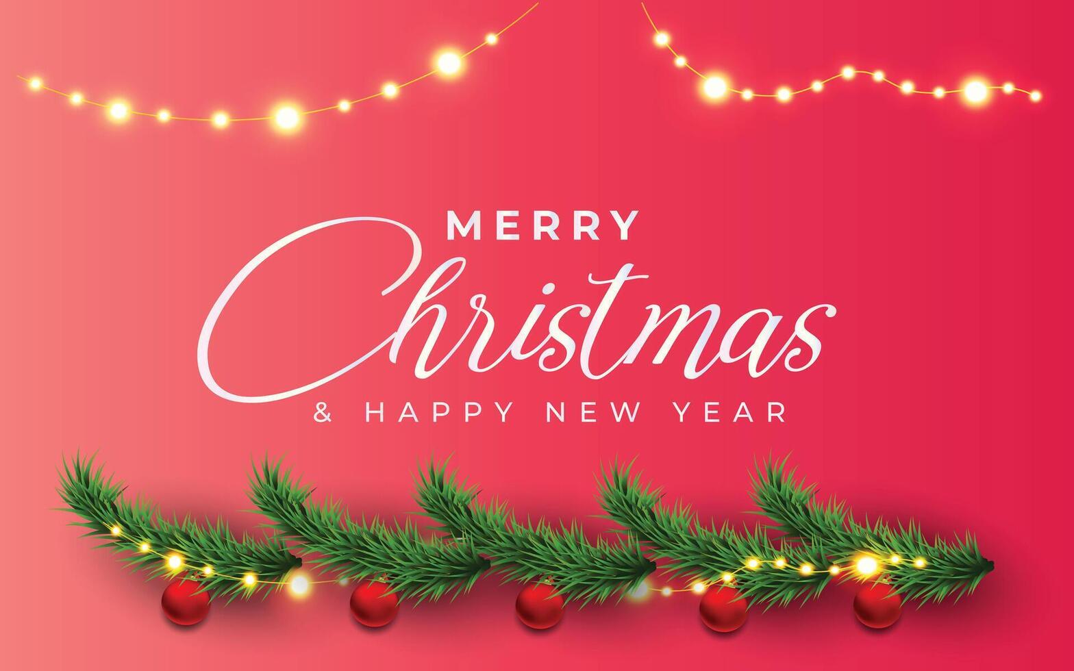 christmas background with christmas tree and decorations vector