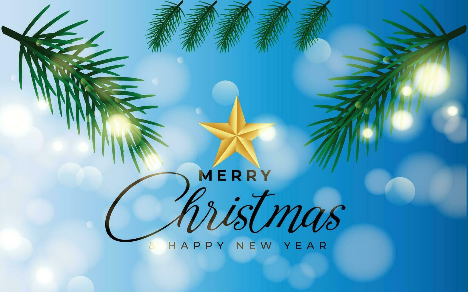 merry christmas background with christmas tree vector
