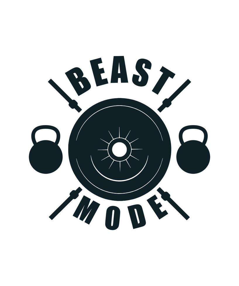 Beast mode working out logo tshirt design vector