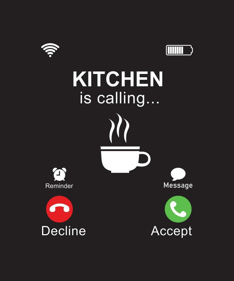 cocina es vocación camiseta diseño vector