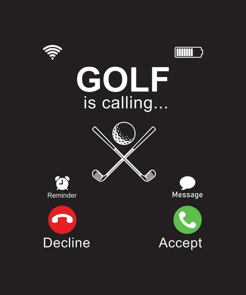 Golf is calling t-shirt design vector