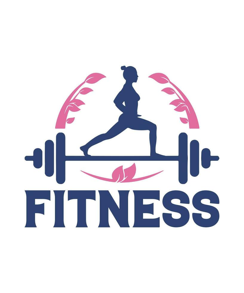 Fitness logo tshirt design vector