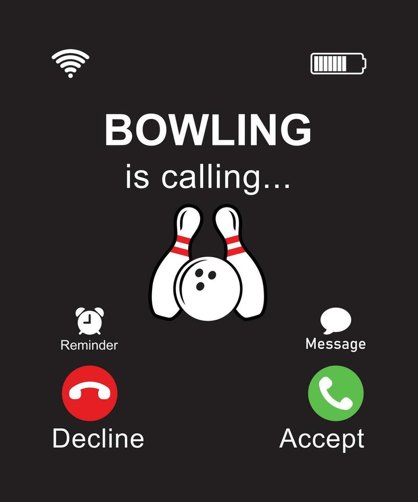 Bowling is calling tshirt design vector