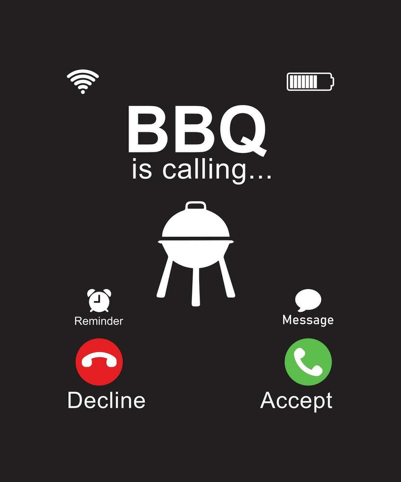 BBQ is calling tshirt design vector