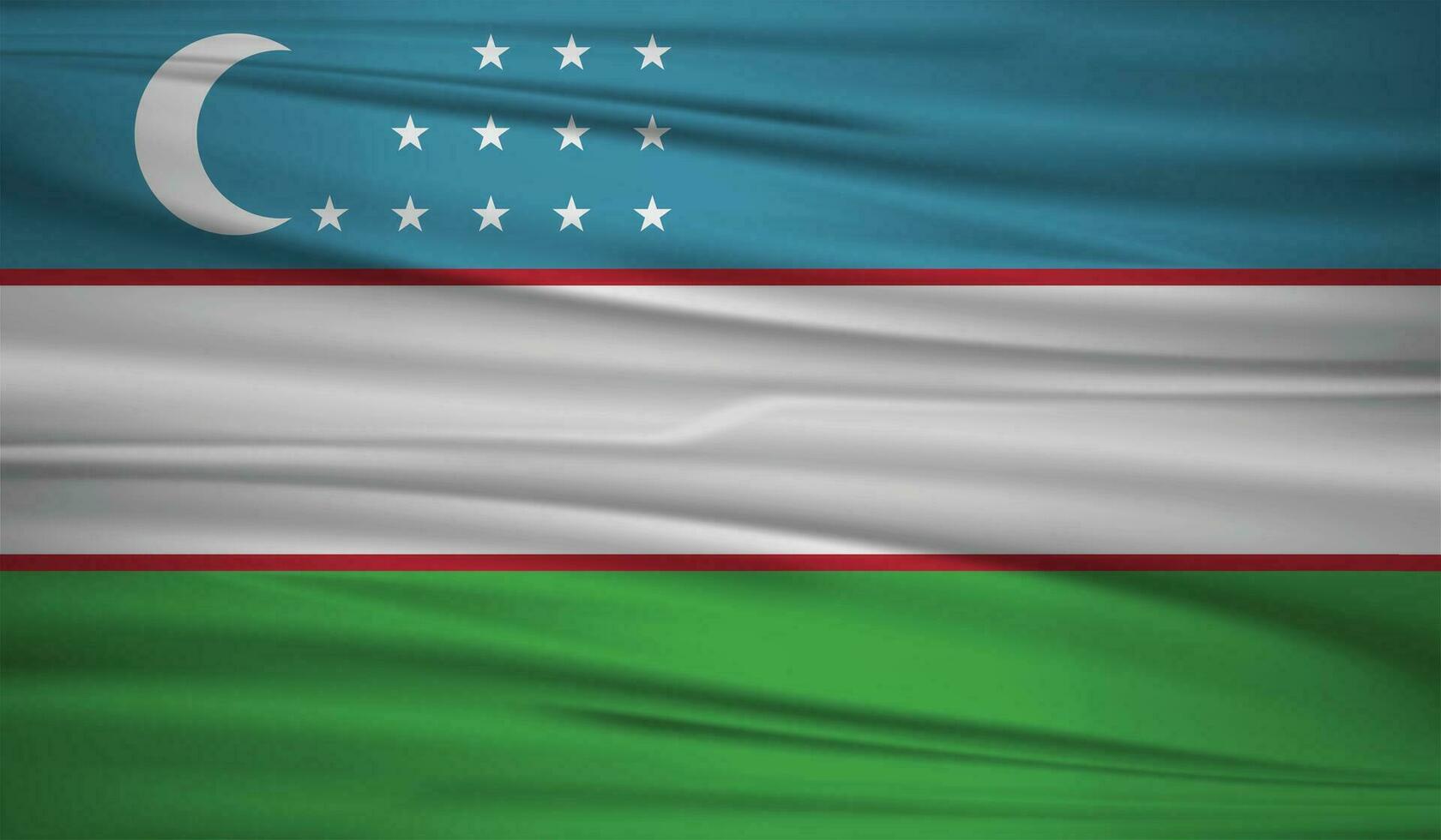 Illustration of Uzbekistan Flag and Editable vector Uzbekistan Country Flag