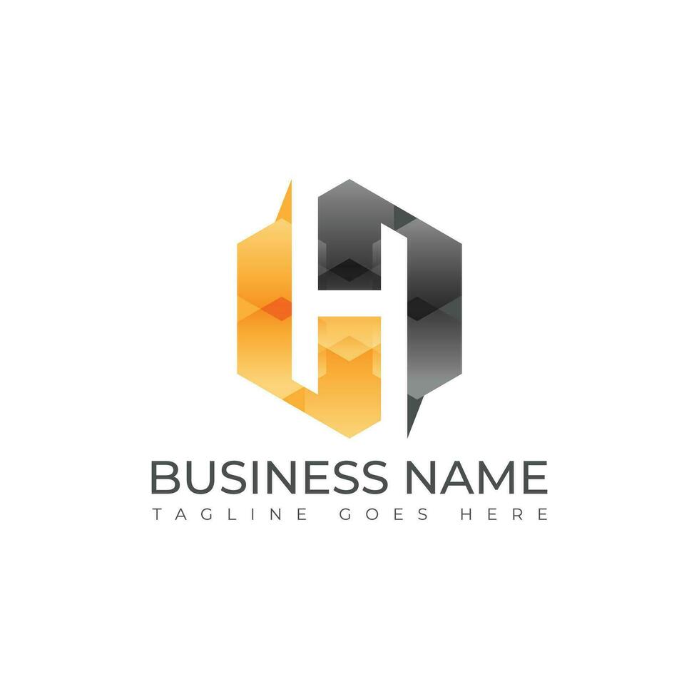 Initial letter H hexagon logo design vector