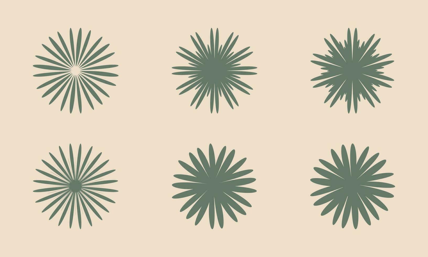 set of abstract natural flower shapes vector