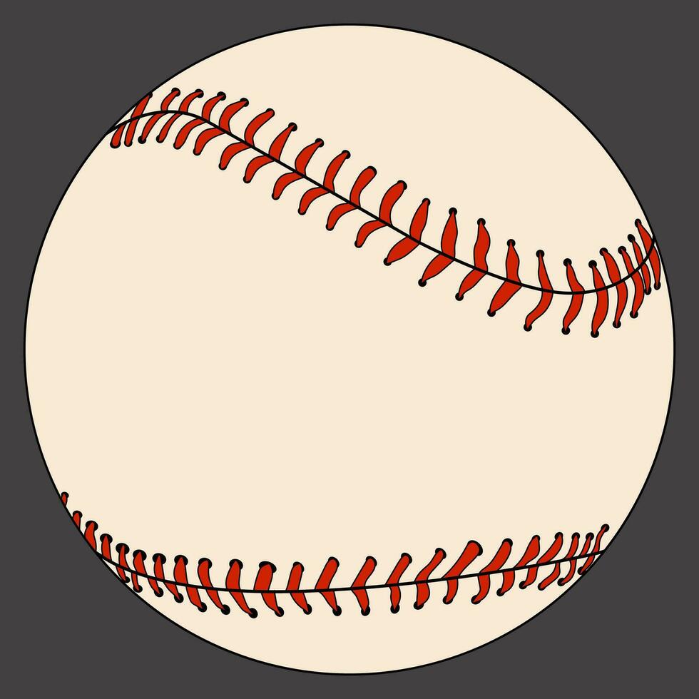 beige colored baseball with red thread as an element for illustration vector