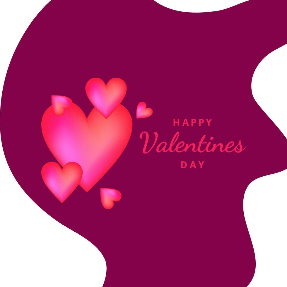 HAPPY VALENTINES DAY BACKGROUND WITH LOVE HEART ILLUSTRATION DESIGN VECTOR GOOD FOR GREETING CARD, COVER DESIGN, POSTER, SOCIAL MEDIA POST