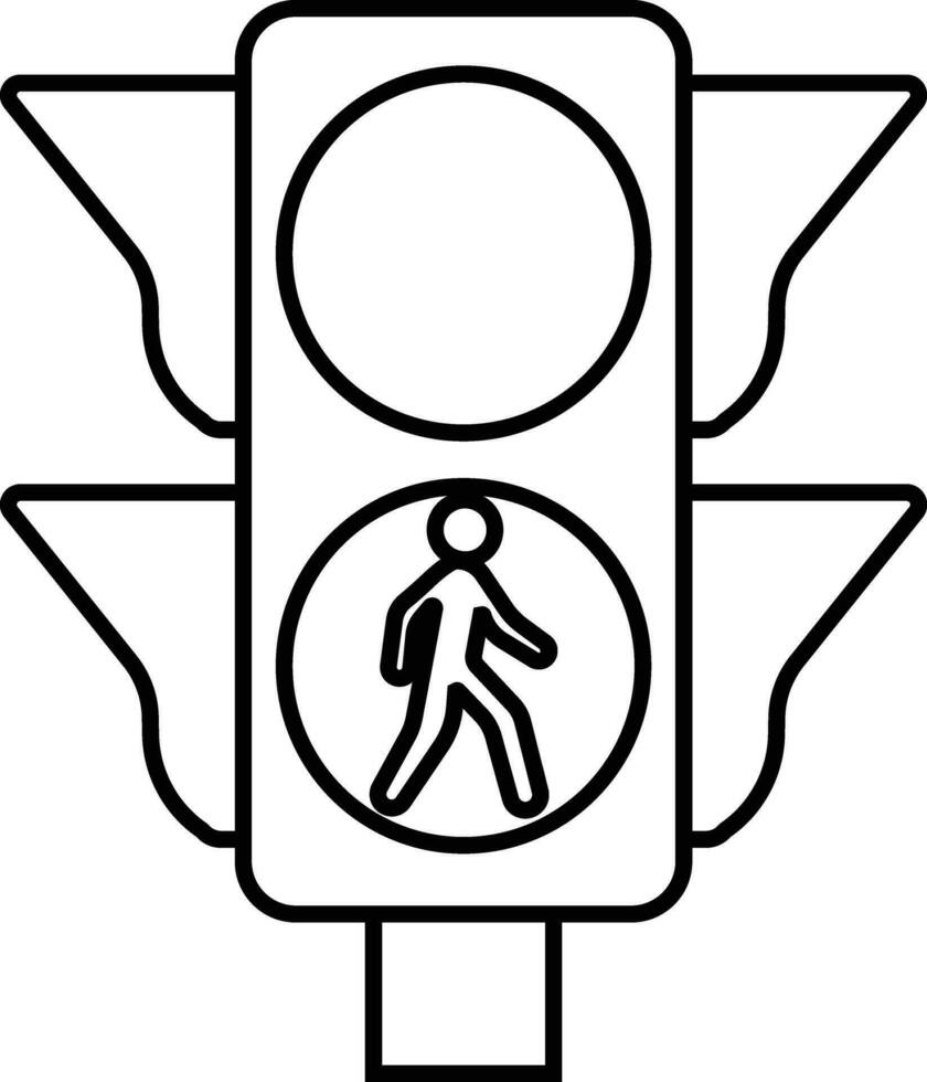 Traffic light interface icon in line. isolated in symbol use for Traffic control or stoplights with go light and caution light in vector for apps and website