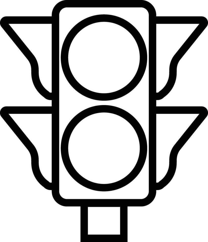 Traffic light interface icon in line. isolated in symbol use for Traffic control or stoplights with go light and caution light in vector for apps and website