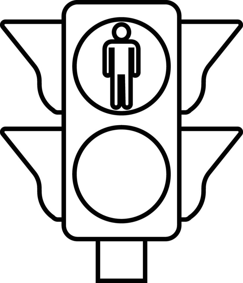 Traffic light interface icon in line. isolated in symbol use for Traffic control or stoplights with go light and caution light in vector for apps and website