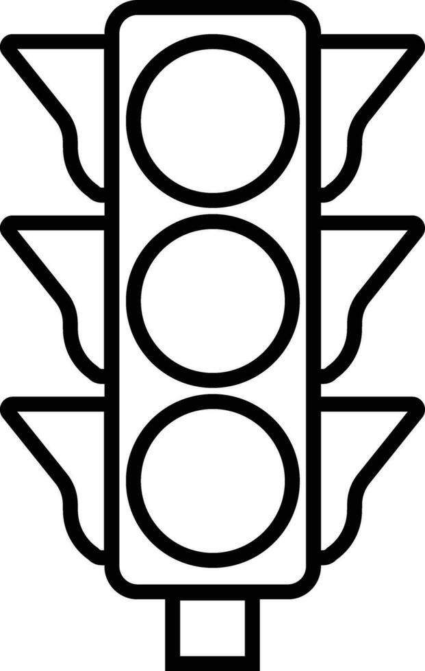 Traffic light interface icon in line. isolated in symbol use for Traffic control or stoplights with go light and caution light in vector for apps and website