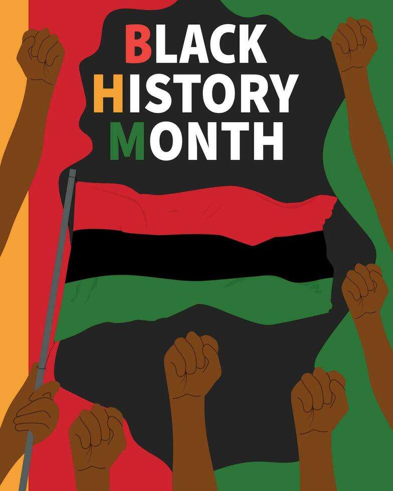 Black History Month Vertical banner vector