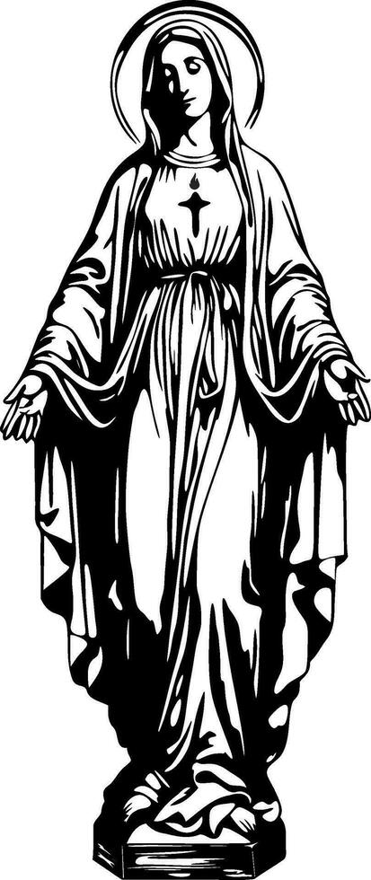 Catholic vector illustration of Virgin Mary